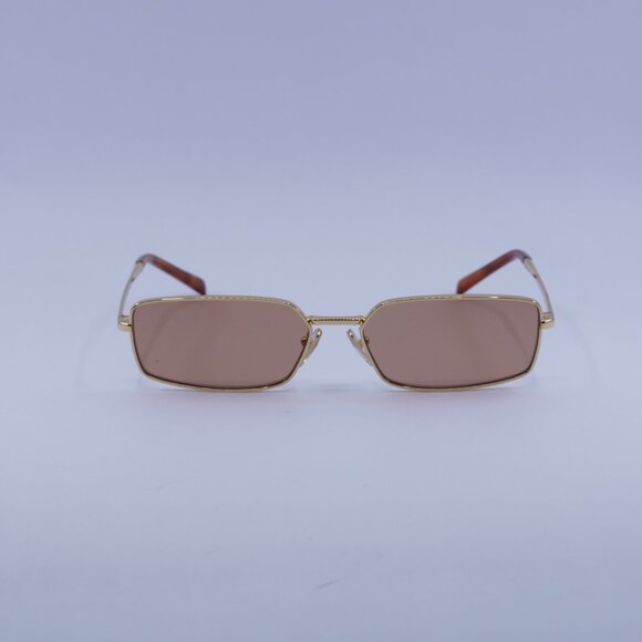 Prada PRA60S 5AK07V Sunglasses Gold Rectangle Frame - Picture 2 of 10